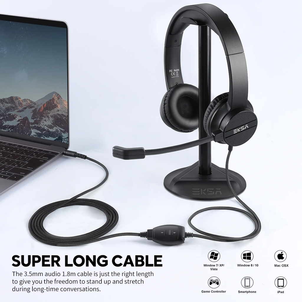 EKSA H12E Wired Gaming Headphones with Noise Cancelling MIC