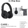 DOQAUS CARE1 Bluetooth Headphones Over Ear, 90 Hrs Playtime Wireless Headphones, 3 EQ Modes, Foldable Hi-Fi Stereo Bass Headphones, Soft Memory Protein Earmuffs, Built-in Mic＆Wired Mode