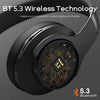 DOQAUS CARE1 Bluetooth Headphones Over Ear, 90 Hrs Playtime Wireless Headphones, 3 EQ Modes, Foldable Hi-Fi Stereo Bass Headphones, Soft Memory Protein Earmuffs, Built-in Mic＆Wired Mode