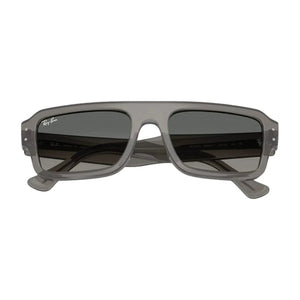 Ray-Ban Transparent Grey Dark Grey Rectangle Sunglasses - RB4454F 6805/71