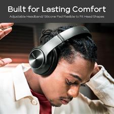 DOQAUS CARE1 Bluetooth Headphones Over Ear, 90 Hrs Playtime Wireless Headphones, 3 EQ Modes, Foldable Hi-Fi Stereo Bass Headphones, Soft Memory Protein Earmuffs, Built-in Mic＆Wired Mode