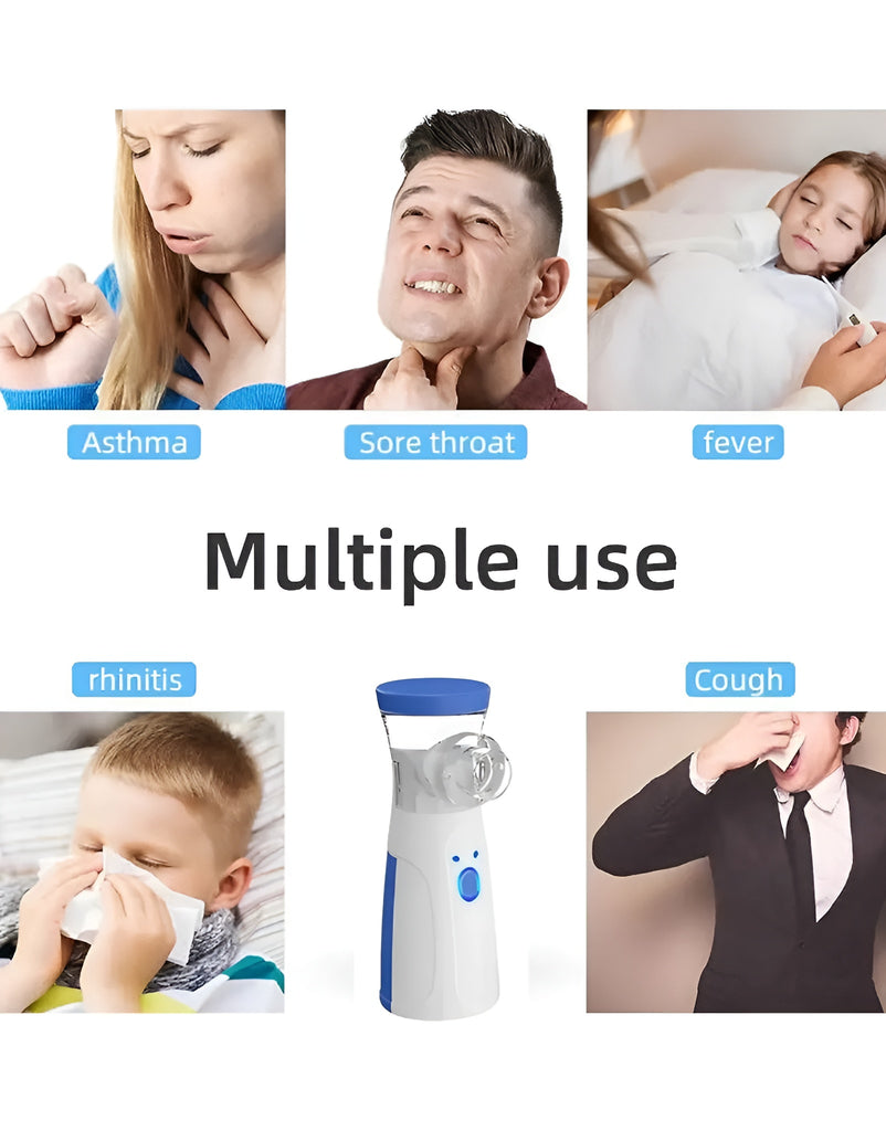 Portable Mesh Nebulizer Machine JSL-W302 with Masks & Mini Inhaler for Kids & Adults